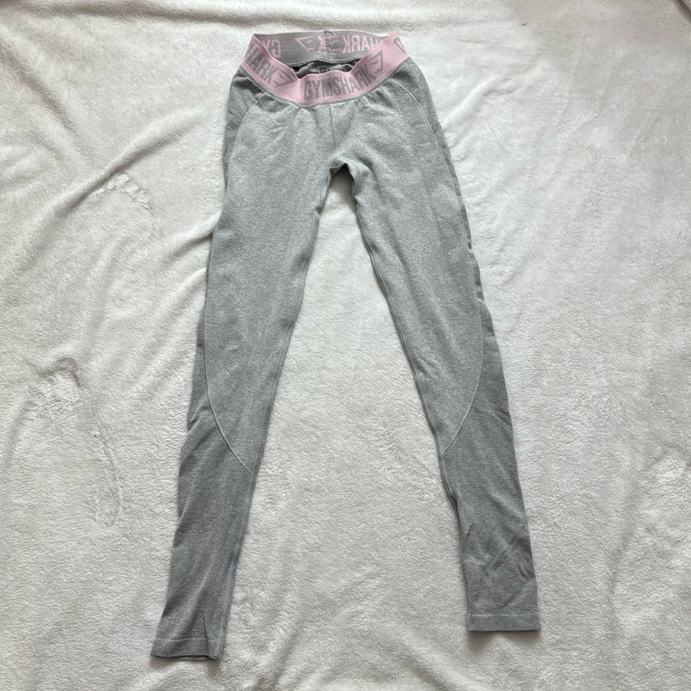 Gymshark flex leggings gray and pink
